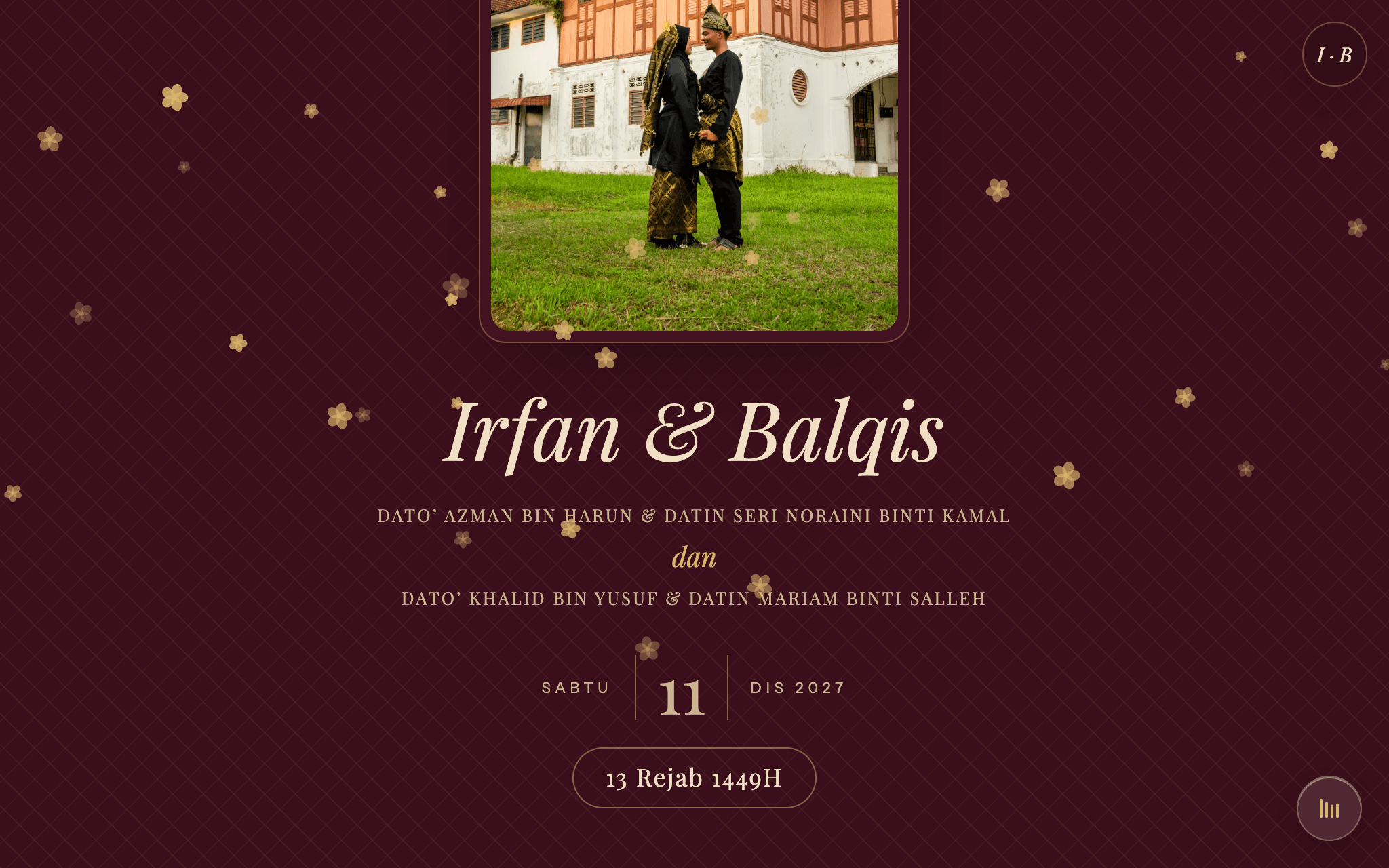 Gaya e-Kad Songket Delima pada skrin desktop